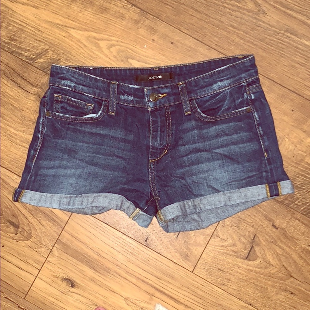 Distressed jean shorts